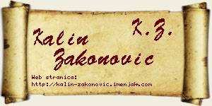 Kalin Zakonović vizit kartica